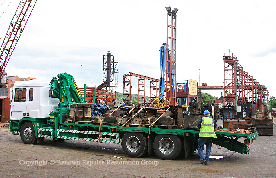 Spares lorry loaded and ready to leave Booths