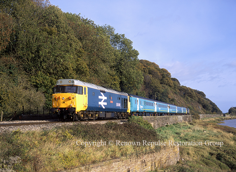 50049 top-n-tail with 50031 between Chepstow and Gloucester