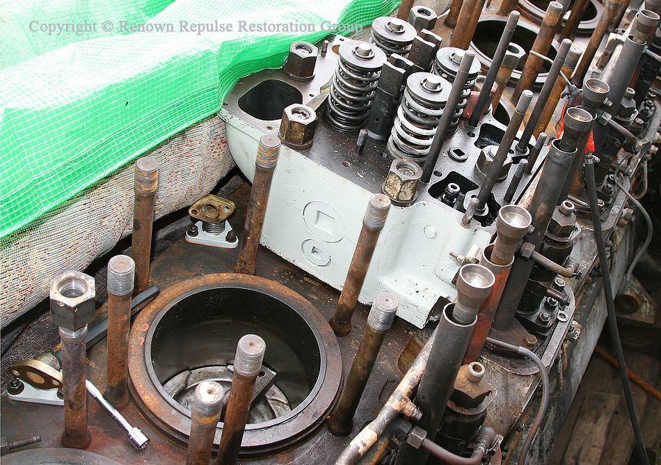 Refurbished cylinder head refitted to ex-50008 power unit